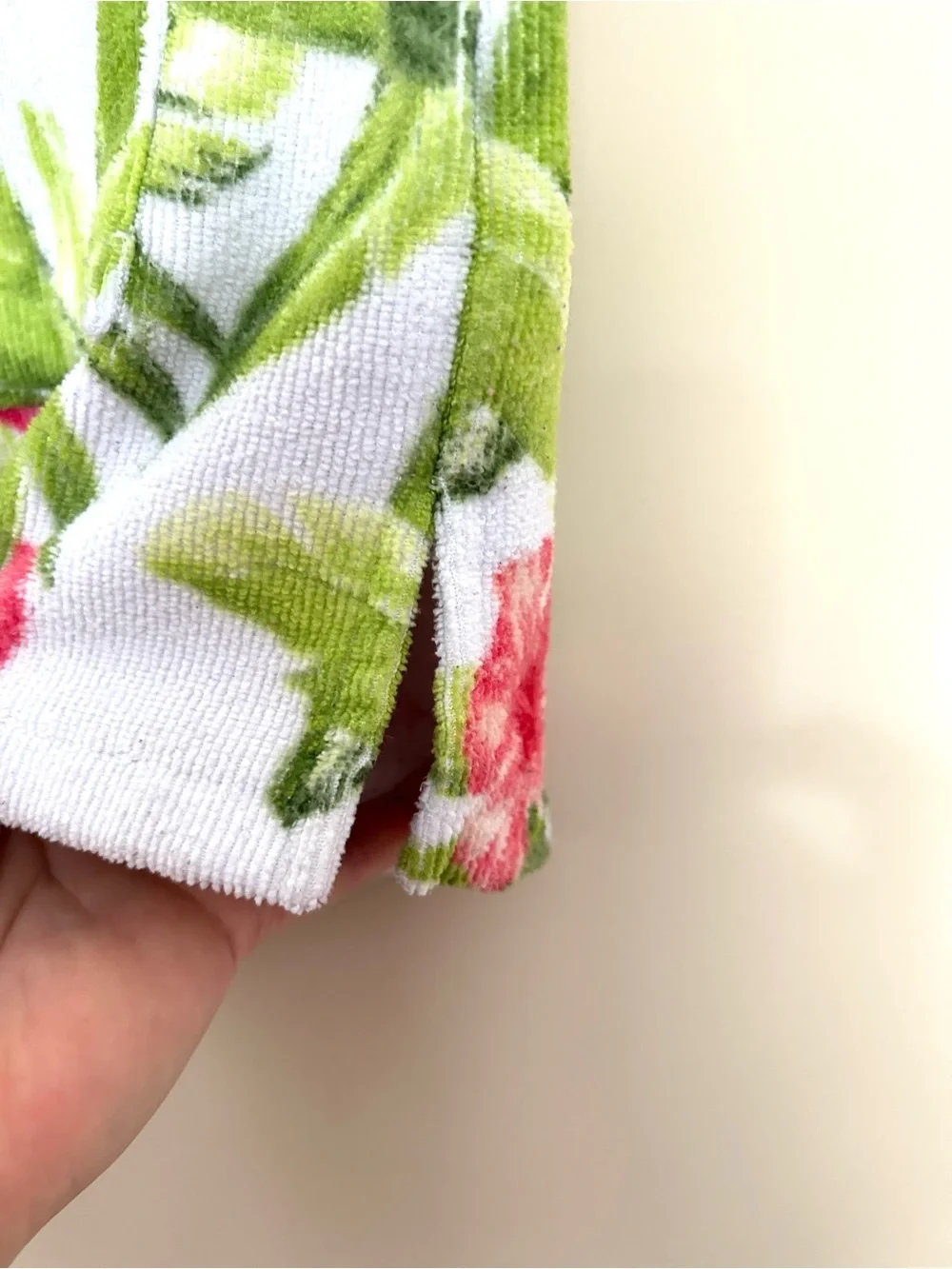 Tommy Bahama White Hooded Kids Cover-Up with Pink Floral & Green Leaf Print